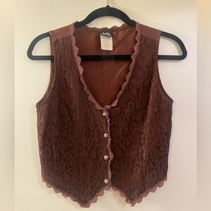 Vintage brown lace vest